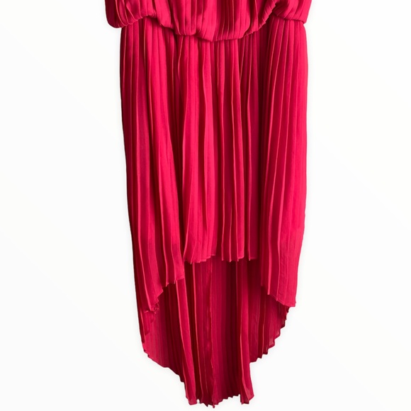 BCBG NWT Pretty In Pink Pleated Strapless High Low Dress Size Small - Picture 5 of 7